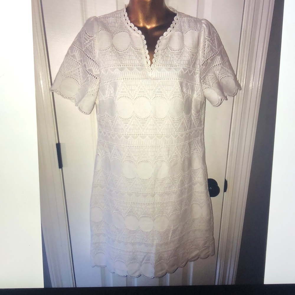 Jade melody tam sheath dress eyelet size small